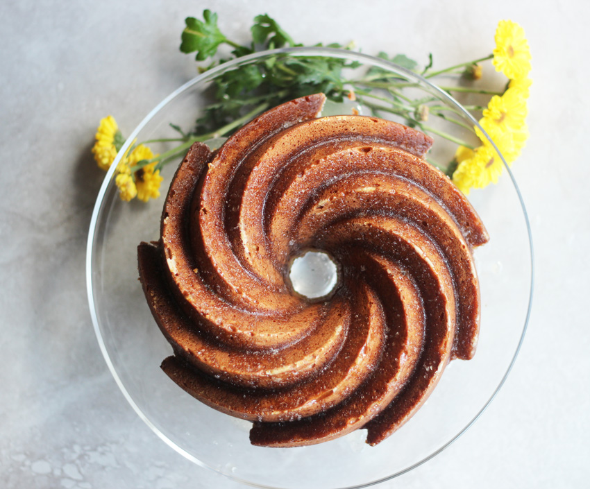 Caramelized Bananas and Bourbon Glazed Cake | This African Cooks
