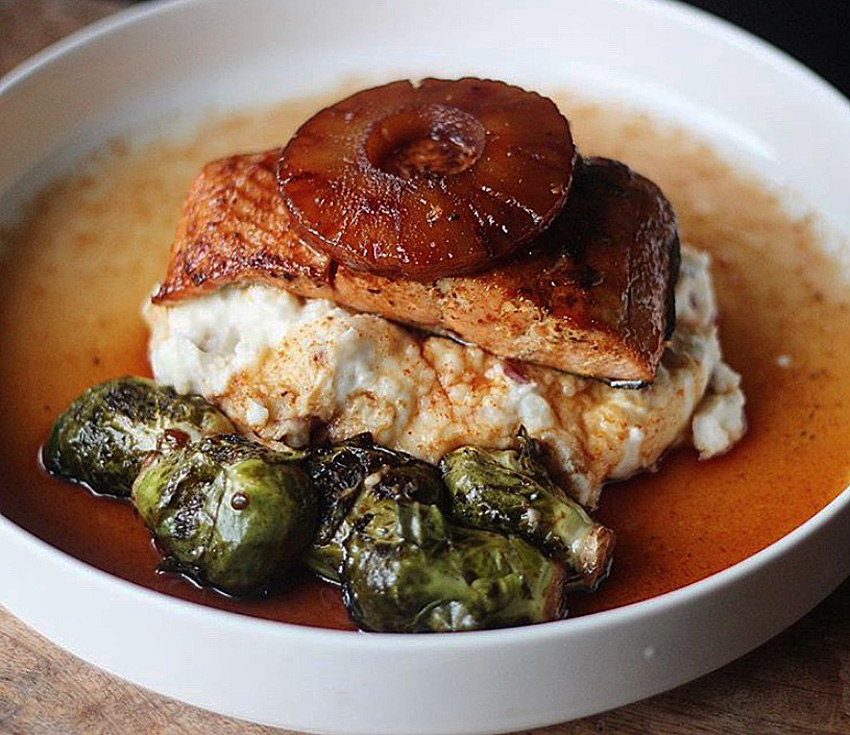 Whole30/Paleo Pineapple Salmon with Creamy Mashed Potatoes | This African Cooks