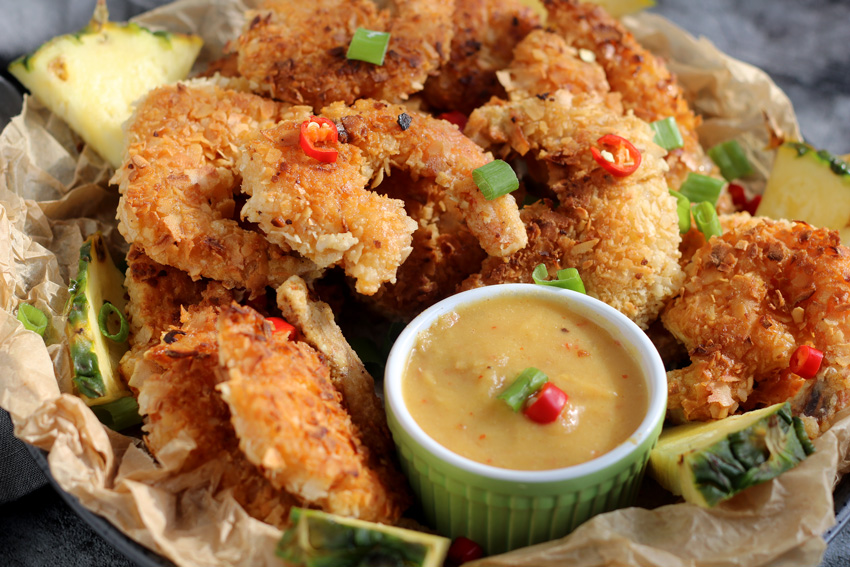 Whole30 Coconut-Crusted Shrimp with Pineapple-Chili Sauce Recipe